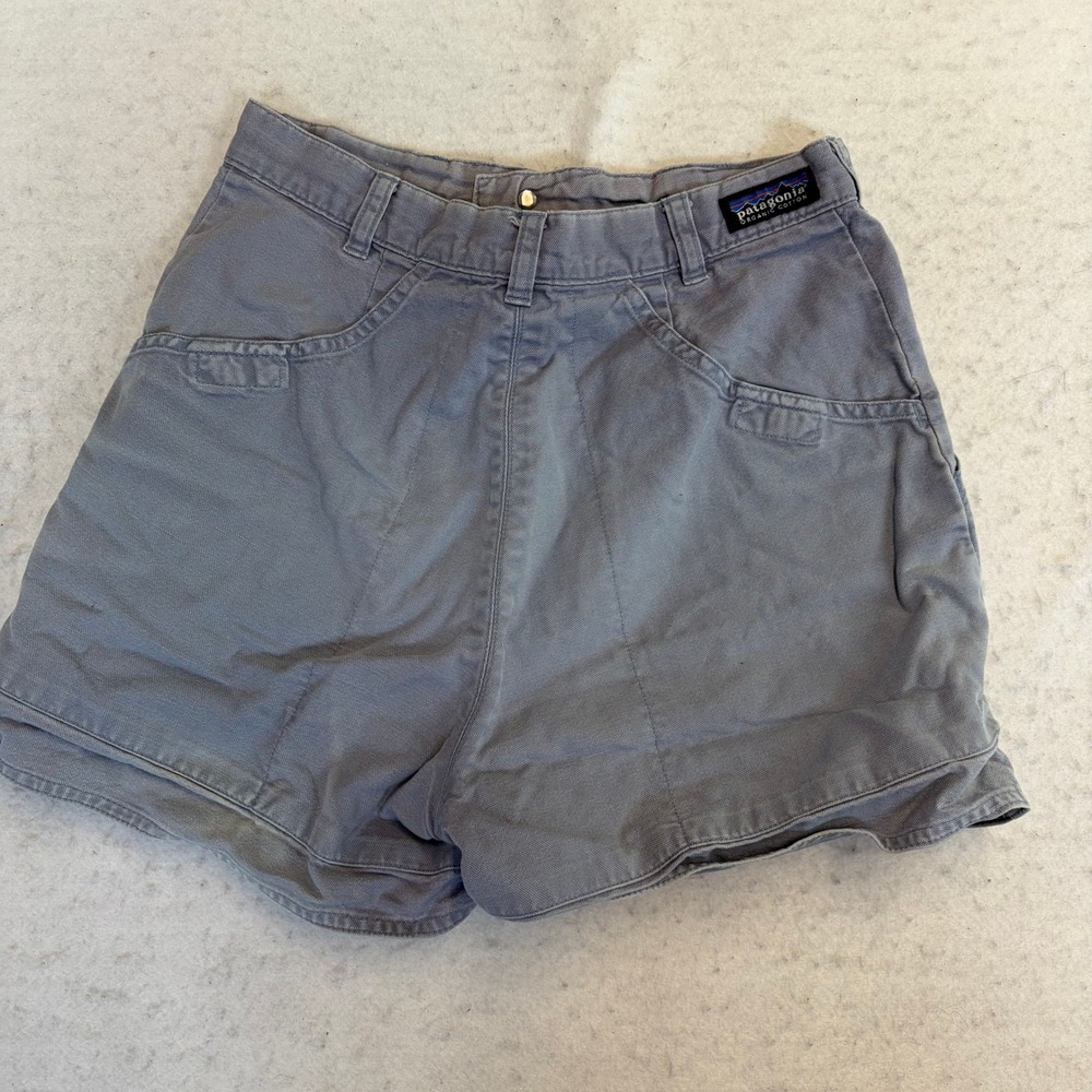 Patagonia Stand Up Shorts Womens 6 Gray Canvas Organic Cotton Pockets